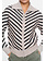 GEISHA  Cardigan zip striped black/sand
