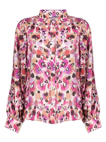 GEISHA Blouse animal pink/off white