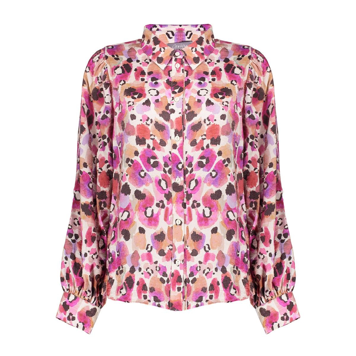 GEISHA Blouse animal pink/off white