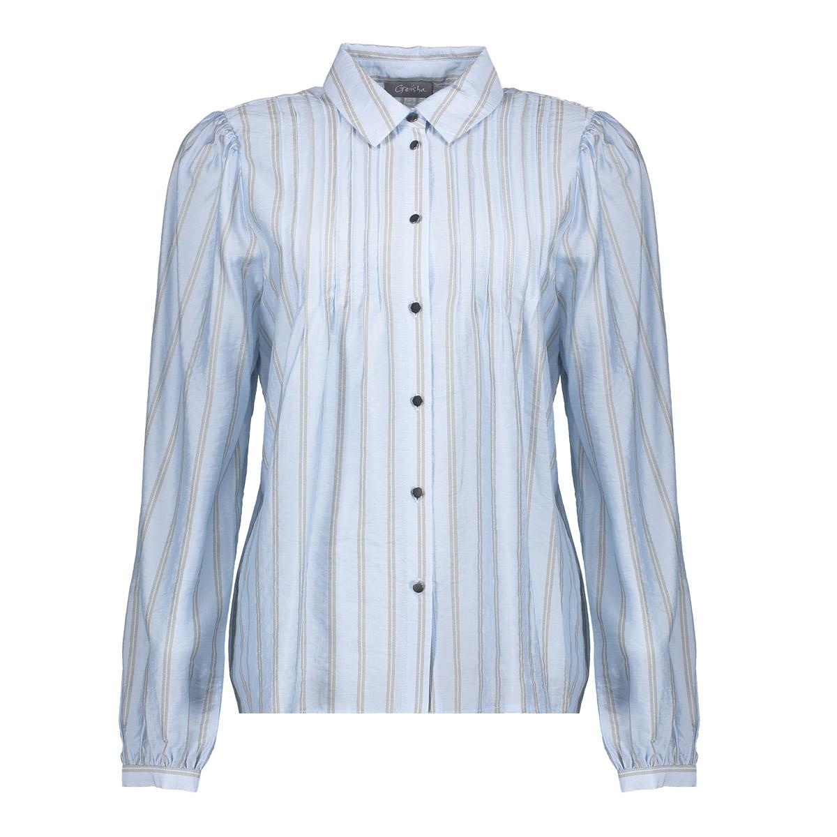 GEISHA  Blouse stripes light blue/greige
