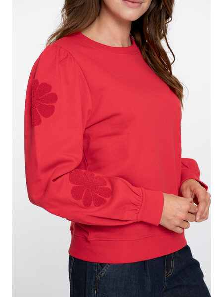 GEISHA Sweater big flowers red