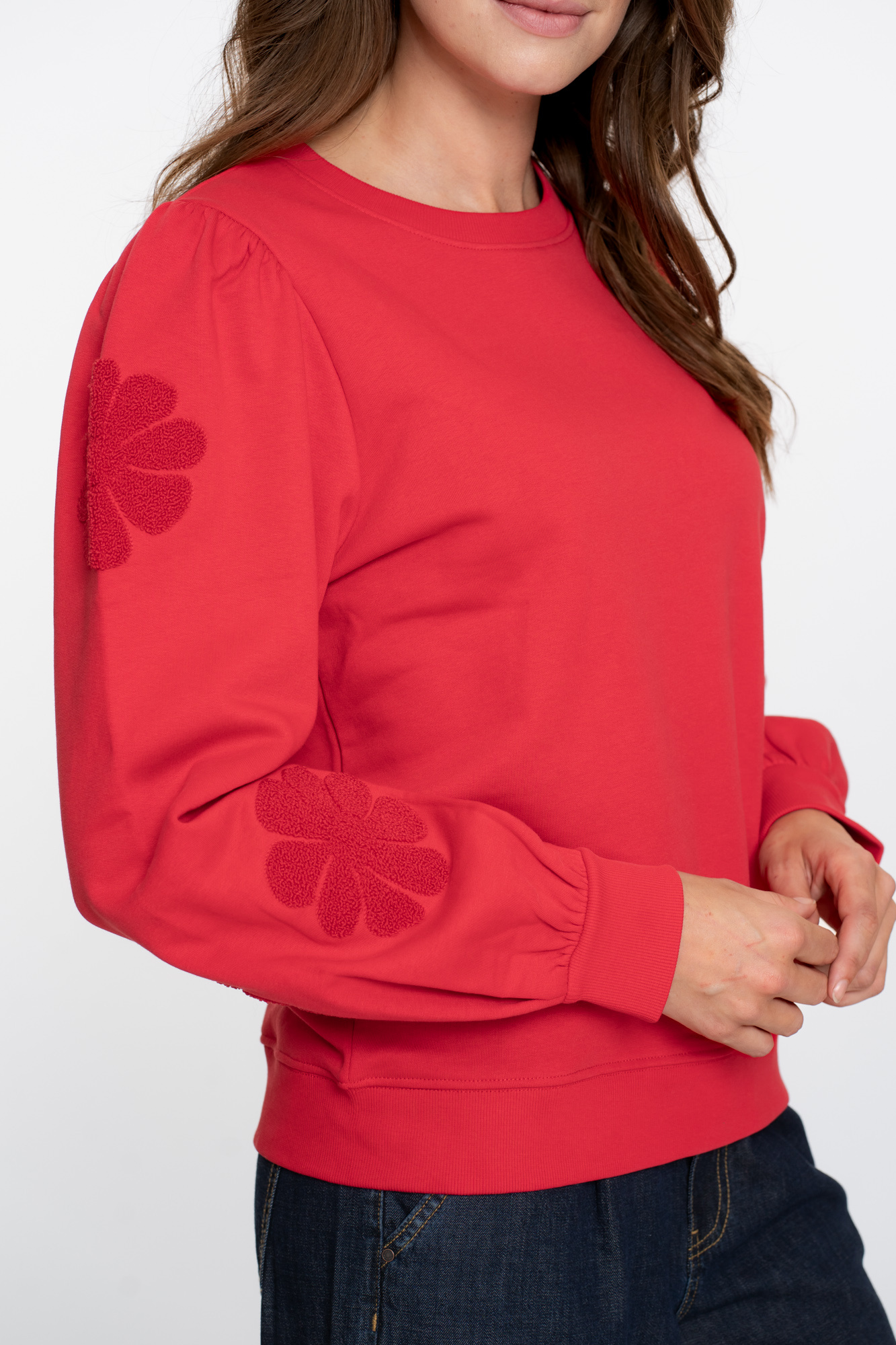GEISHA  Sweater big flowers red