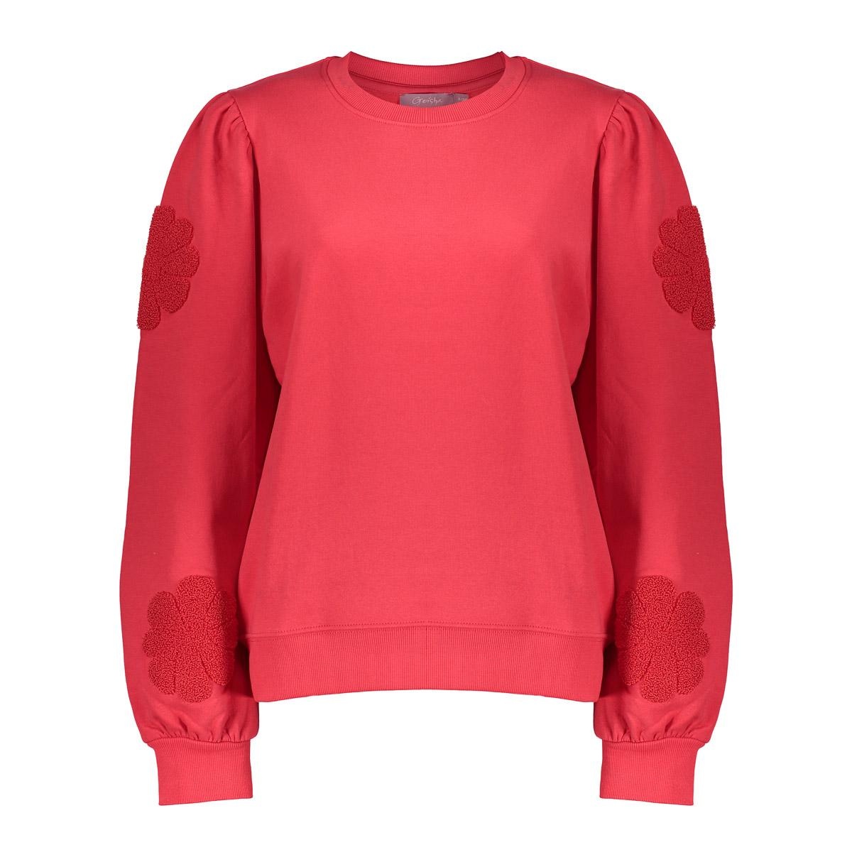 GEISHA  Sweater big flowers red