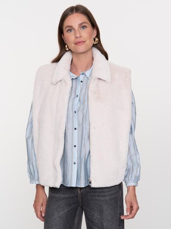 GEISHA Bodywarmer fake fur off-white