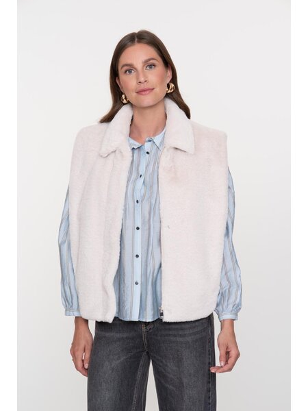 GEISHA Bodywarmer fake fur off-white