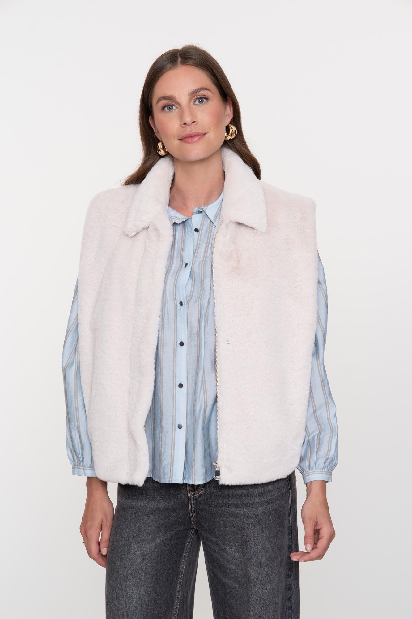 GEISHA  Bodywarmer fake fur off-white