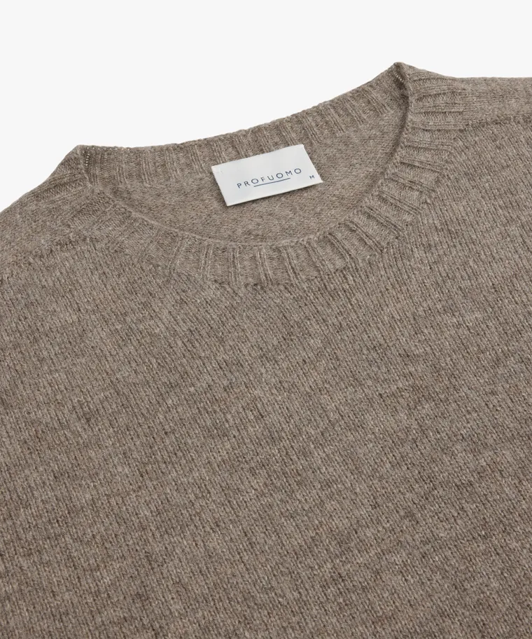 PROFUOMO Round Neck Cashmere Light brown