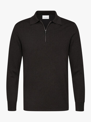 PROFUOMO Polo Zip Brown