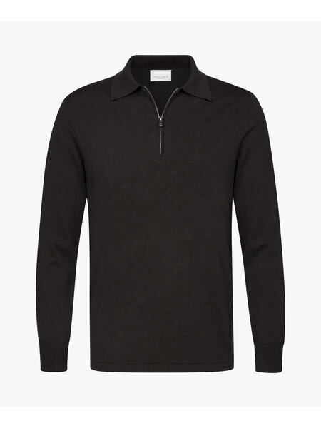 PROFUOMO Polo Zip Brown
