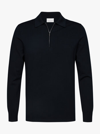 PROFUOMO Polo met rits navy