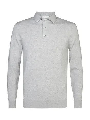PROFUOMO Luxury Basic one piece polo lange mouw grijs