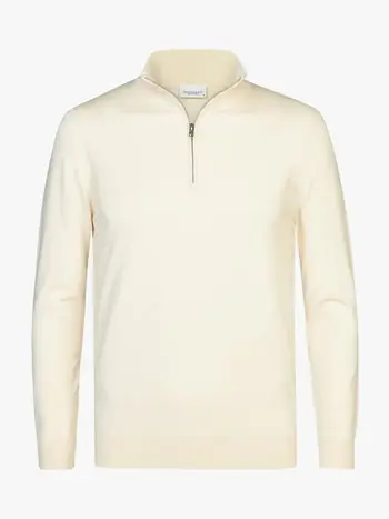 PROFUOMO Luxury Basic half zip off-white