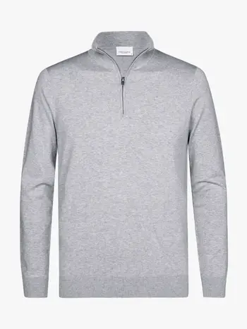 PROFUOMO Luxury Basic half zip grijs