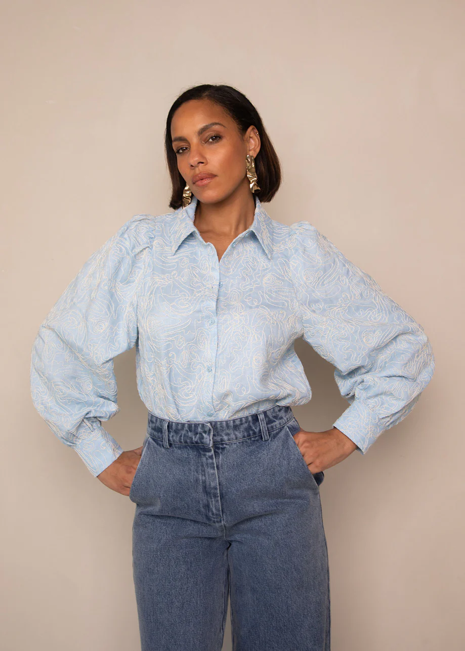 FREEBIRD Benda blouse light blue