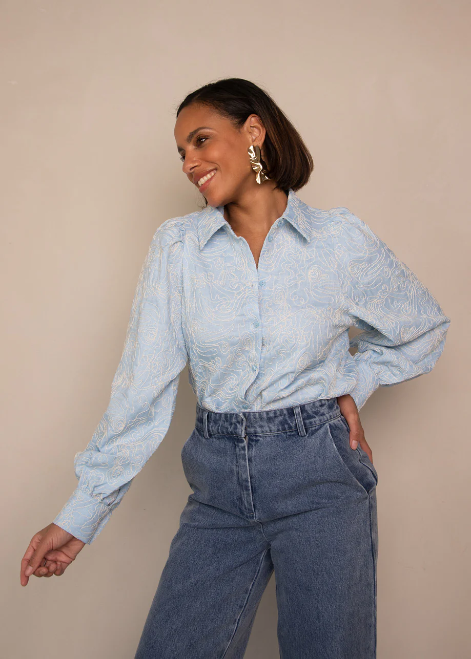 FREEBIRD Benda blouse light blue