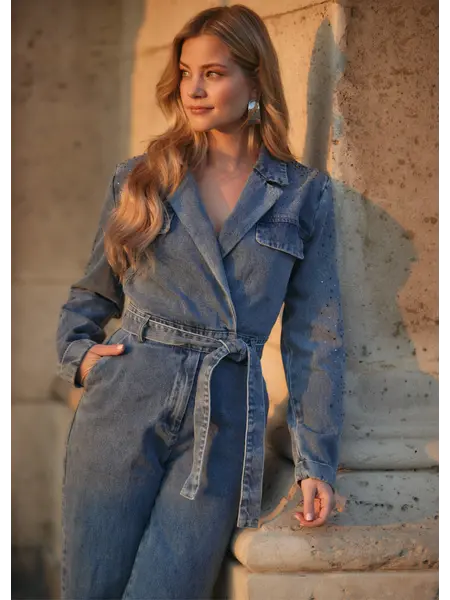 FREEBIRD Yael denim jumpsuit blue wash