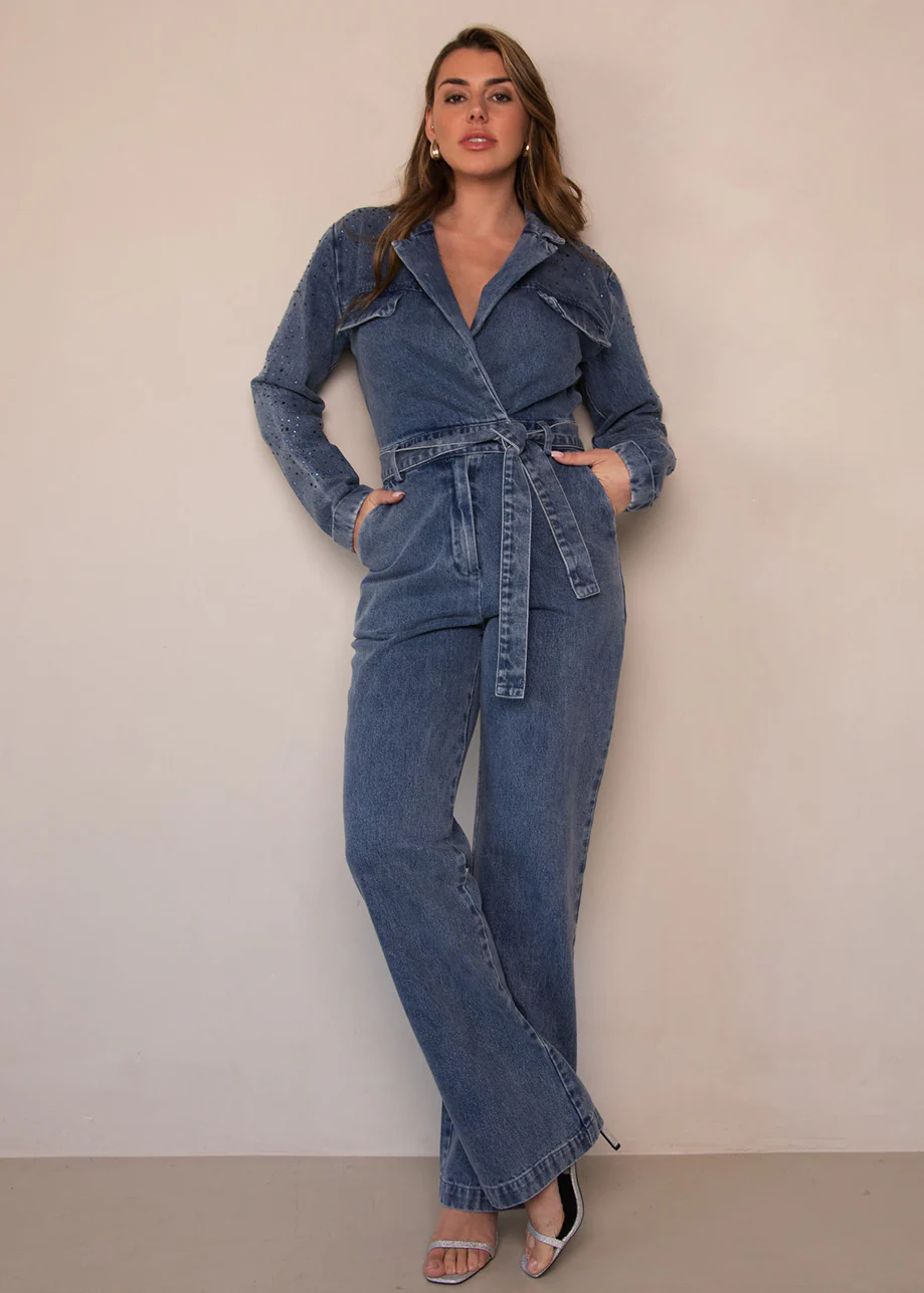FREEBIRD Yael denim jumpsuit blue wash