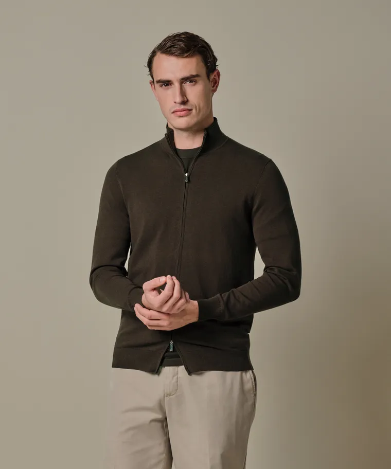 PROFUOMO Dark brown full zip