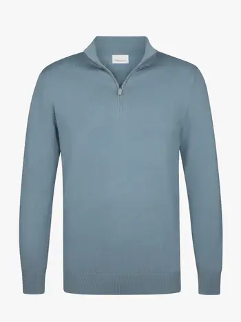 PROFUOMO Luxury Basic half zip grijsblauw