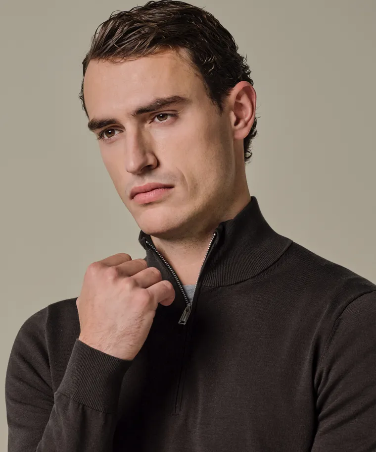 PROFUOMO Dark brown zip