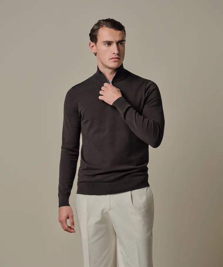 PROFUOMO Dark brown zip