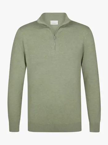 PROFUOMO Luxury Basic half zip groen