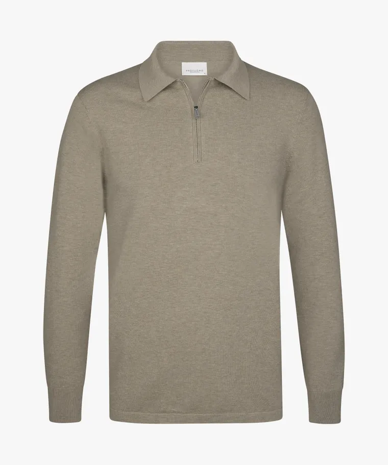 PROFUOMO  Beige polo zip