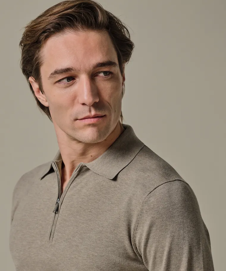 PROFUOMO  Beige polo zip