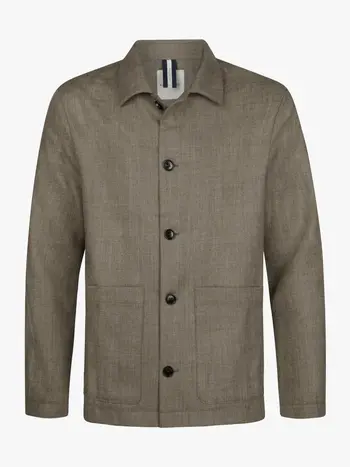PROFUOMO Lichtgewicht wollen overshirt bruin