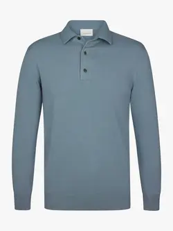 PROFUOMO Polo langemouw Grey blue