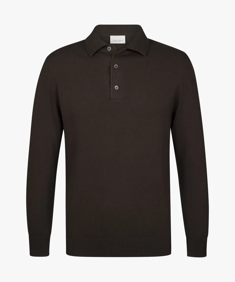 PROFUOMO Polo langemouw Dark brown