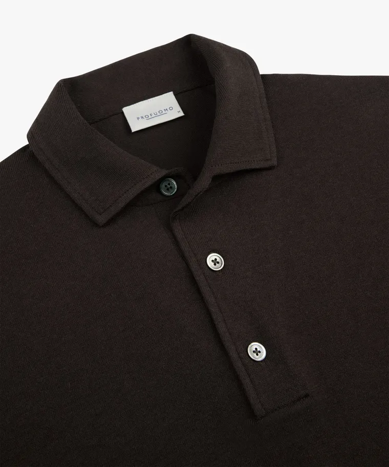 PROFUOMO Polo langemouw Dark brown