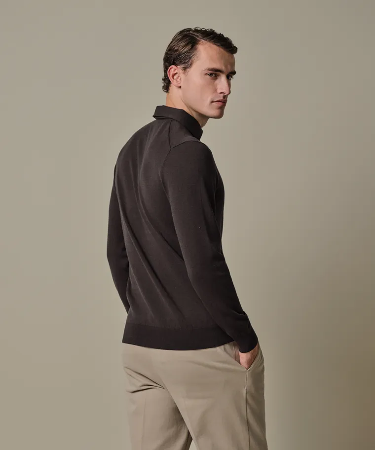 PROFUOMO Polo langemouw Dark brown