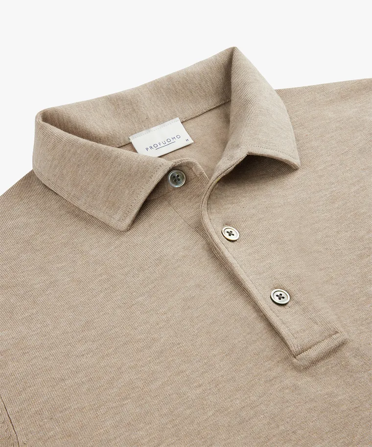 PROFUOMO Polo langemouw Beige