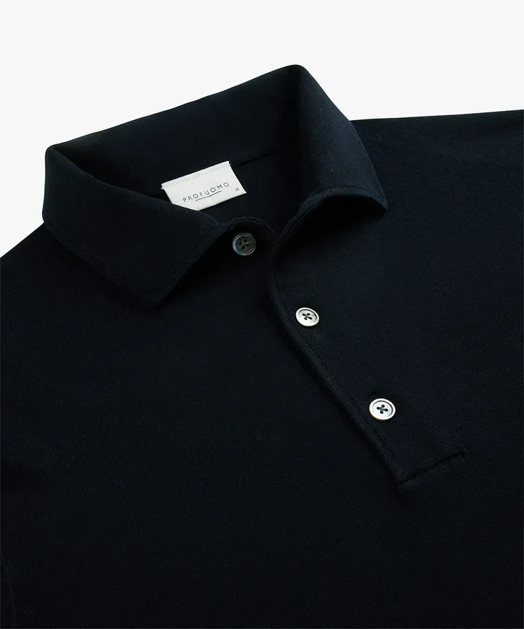 PROFUOMO Polo langemouw Navy