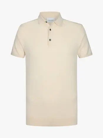 PROFUOMO Luxury Basic polo korte mouw off-white