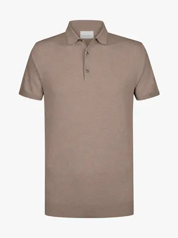 PROFUOMO Luxury Basic polo korte mouw beige