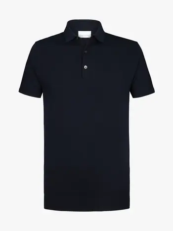 PROFUOMO Luxury Basic polo korte mouw navy