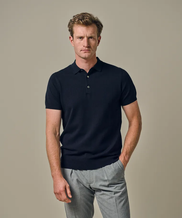 PROFUOMO Knitted polo Navy