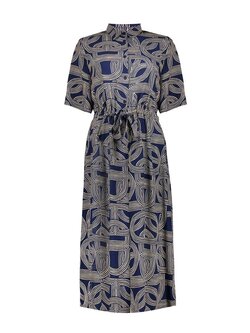 GEISHA Dress aop navy/sand