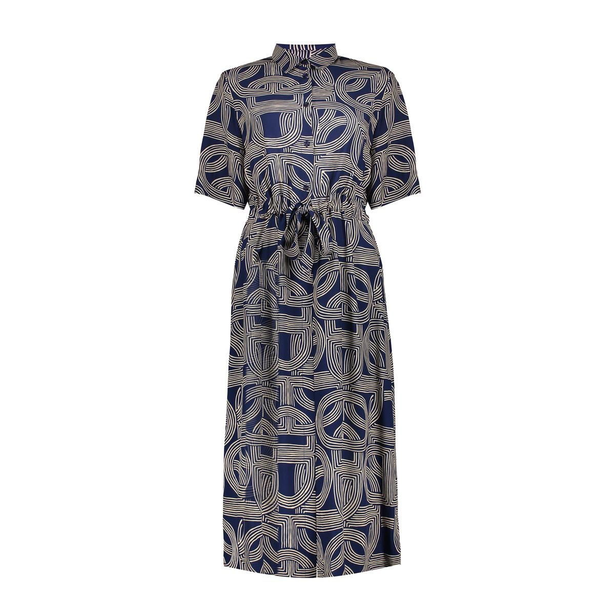 GEISHA  Dress aop navy/sand