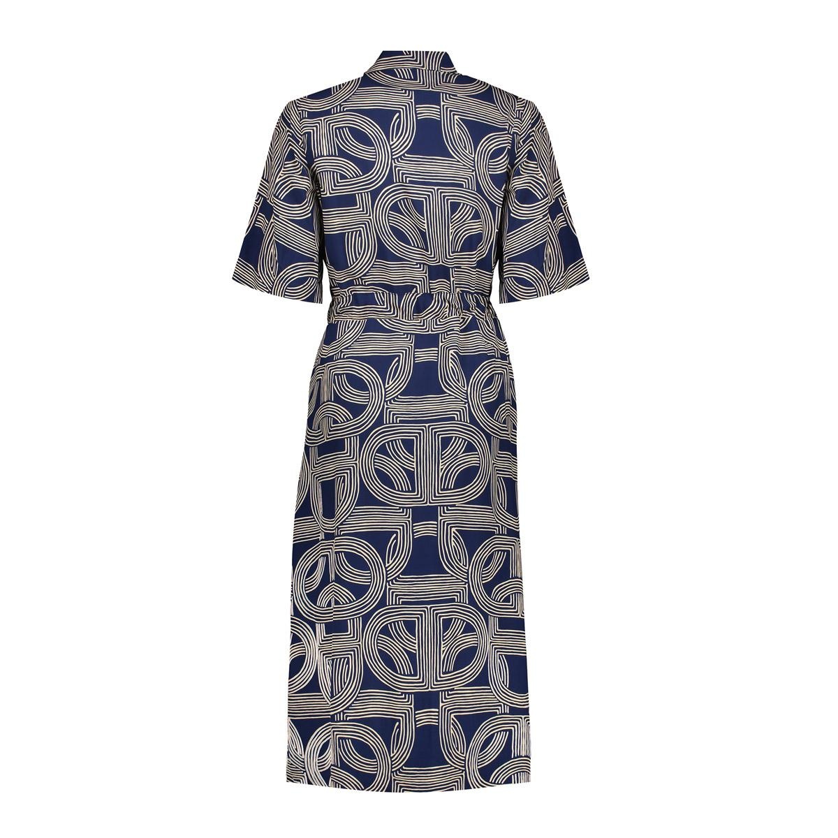 GEISHA  Dress aop navy/sand