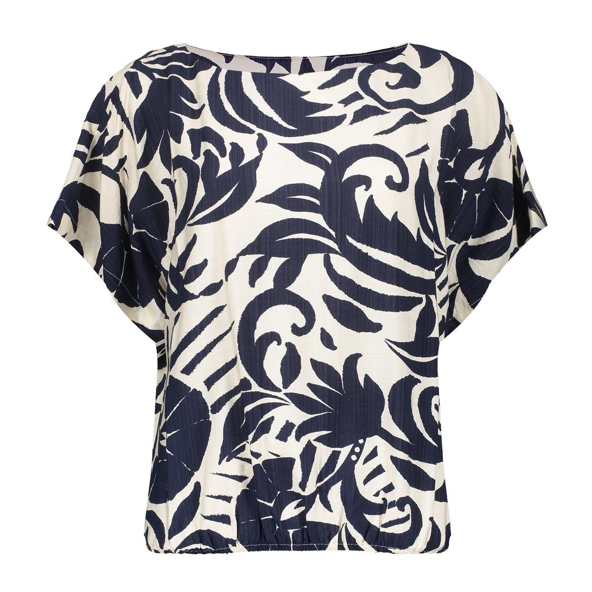 GEISHA  Top flower bi-color navy/off-white