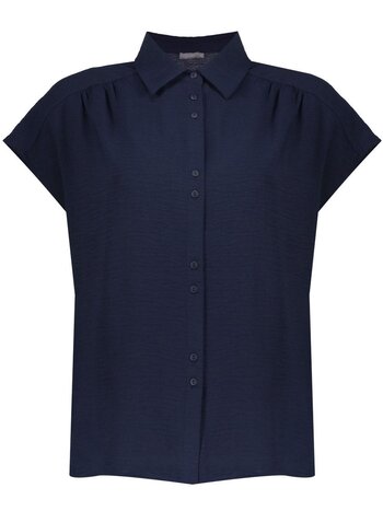 Geisha Crinkle blouse navy