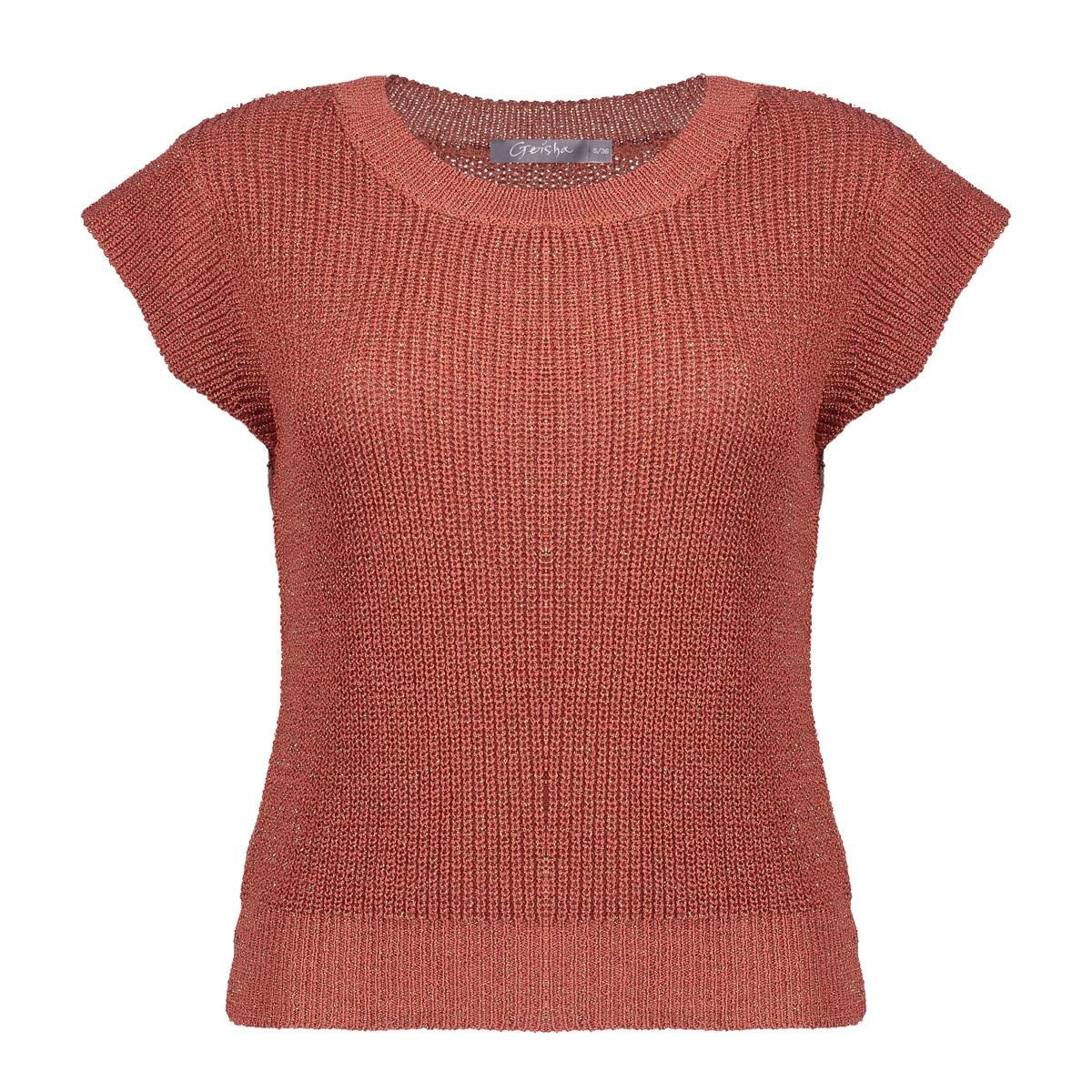 GEISHA  Pullover lurex sleeveless stone red/gold