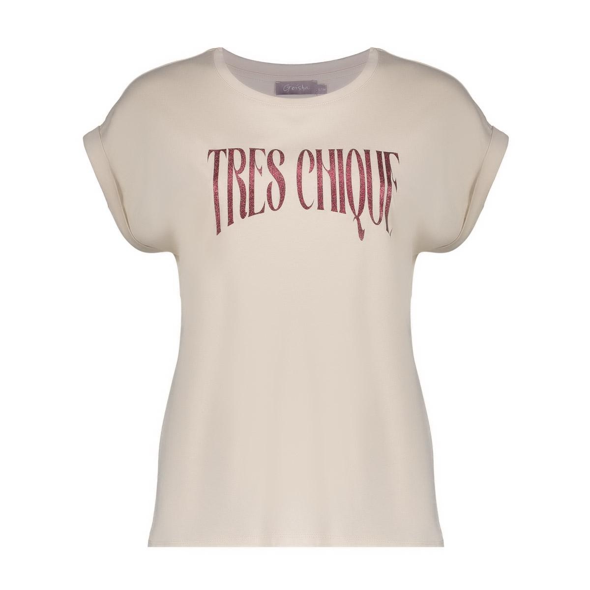 GEISHA  T-shirt "tres chique" sand/cherry