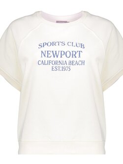 GEISHA Sweater short sleeves "sports club" off-white/jeans blue