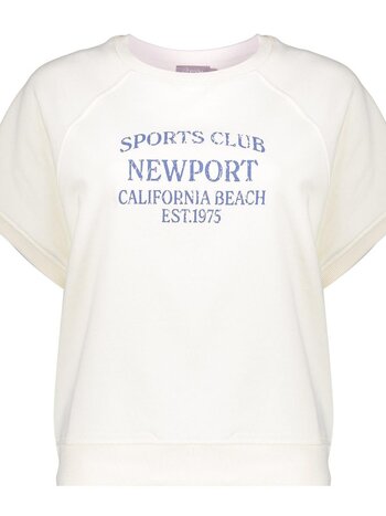 GEISHA Sweater short sleeves "sports club" off-white/jeans blue