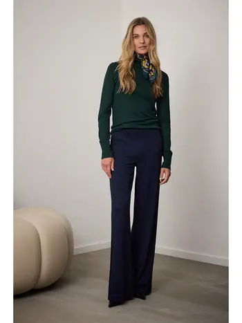Corel Amsterdam Lilly wide leg broek marineblauw