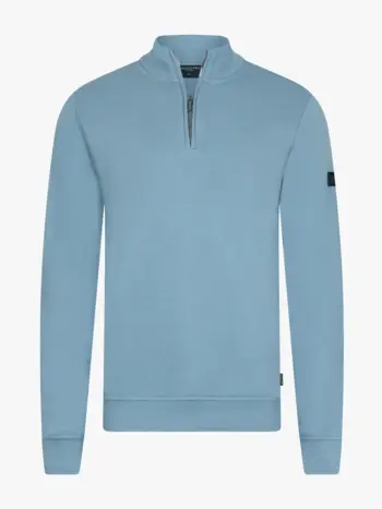 Cavallaro Napoli Diagono half zip sweat light blue